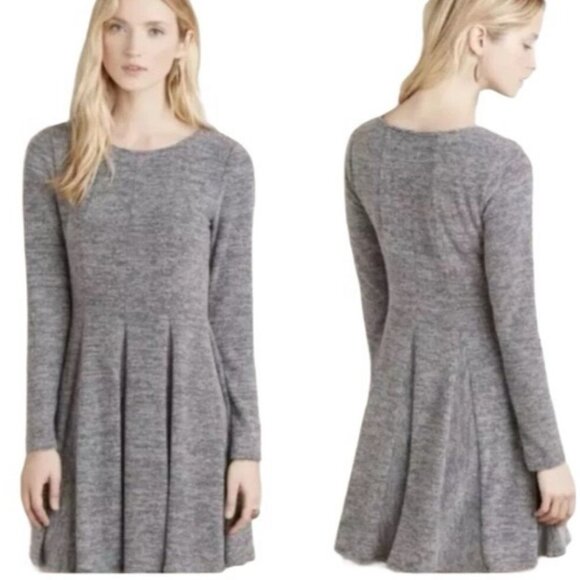 Anthropologie Dolan Piper Striped Pleated Dress Gray XS EUC - Picture 2 of 7